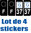 4 Stickers style AUTO Plaque Noir F+département 37