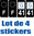 4 Stickers style AUTO Plaque Noir F+département 41