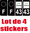 4 Stickers style AUTO Plaque Noir F+département 43