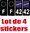 4 Stickers style AUTO Plaque Noir F+département 42