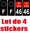 4 Stickers style AUTO Plaque Noir F+département 46