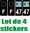 4 Stickers style AUTO Plaque Noir F+département 47