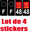 4 Stickers style AUTO Plaque Noir F+département 48