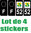 4 Stickers style AUTO Plaque Noir F+département 52