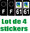 4 Stickers style AUTO Plaque Noir F+département 61