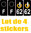 4 Stickers style AUTO Plaque Noir F+département 62