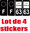 4 Stickers style AUTO Plaque Noir F+département 63
