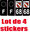 4 Stickers style AUTO Plaque Noir F+département 68