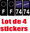 4 Stickers style AUTO Plaque Noir F+département 74