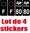 4 Stickers style AUTO Plaque Noir F+département 80
