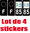4 Stickers style AUTO Plaque Noir F+département 85