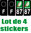 4 Stickers style AUTO Plaque Noir F+département 87