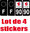 4 Stickers style AUTO Plaque Noir F+département 90
