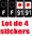 4 Stickers style AUTO Plaque Noir F+département 91