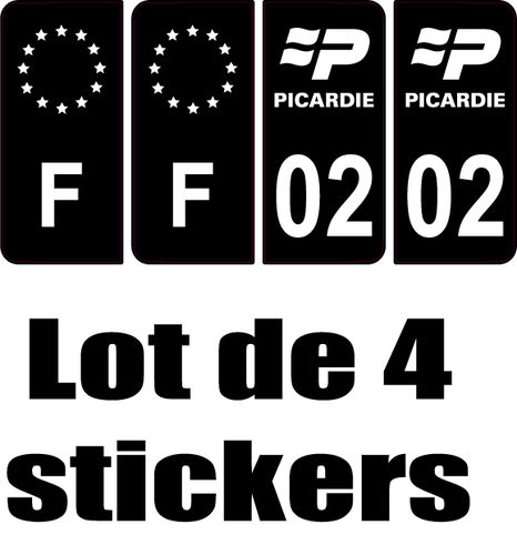 02 département + F Noir sticker x 4