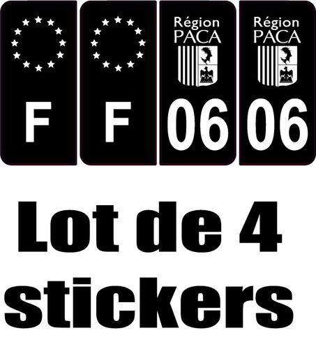 06 département + F Noir sticker x 4