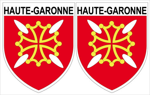 2 X escutcheon - GHAUTE GARONNE STICKER BLAZON