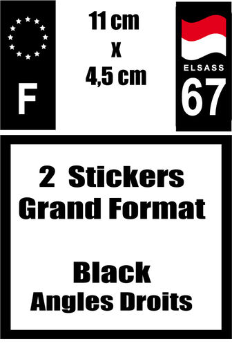 2 Stickers Grand Format 11 cm F+ 67 Elsass