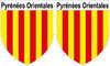 2 X escutcheon - Pyrénées Orientales STICKER BLAZON
