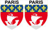 2 X escutcheon - PARIS STICKER BLAZON
