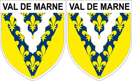2 X escutcheon - VAL DE MARNE STICKER BLAZON