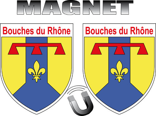 2 X escutcheon - MAGNET BLAZON BOUCHE DU RHONE