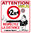 Sticker 10cm covid virus attention 2 m Vinyle
