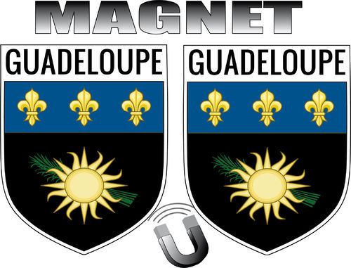2 X escutcheon - MAGNET BLAZON GUADELOUPE