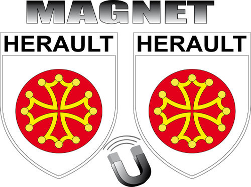 2 X escutcheon - MAGNET BLAZON HERAULT