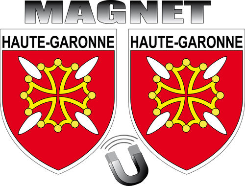 2 X escutcheon - MAGNET BLAZON HAUTE GARONNE