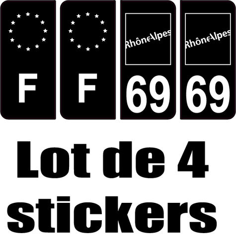 4 Stickers Full style AUTO Plaque F+ 69