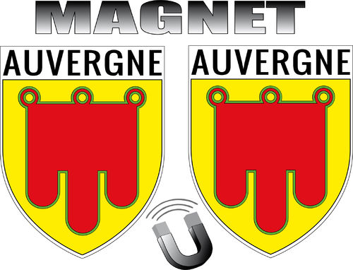 AUVERGNE 2 X escutcheon - MAGNET BLAZON
