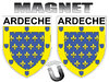 2 Magnets blason de l'ARDECHE 07