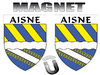 2 Magnets blason de l'AISNE 02