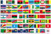 63 Stickers drapeaux différents 10x15mm de Pays en Afrique