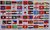 36 Stickers drapeaux différents 10x15mm de Pays en Amérique