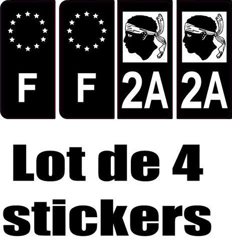 2A département + F Noir sticker x 4