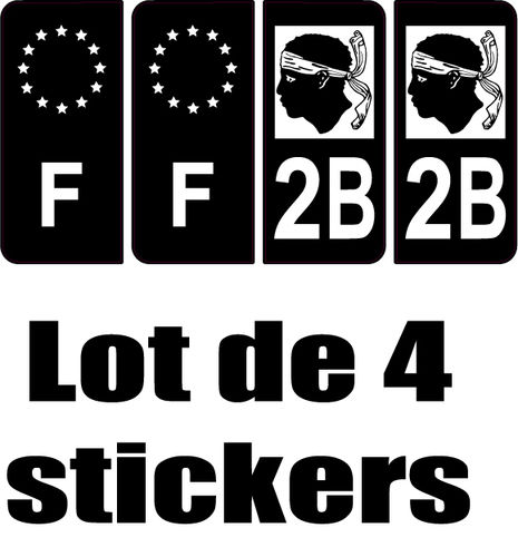 2B département + F Noir sticker x 4
