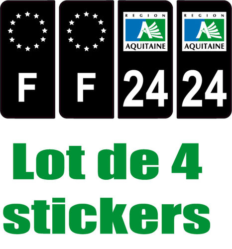 24 département + F Noir sticker x 4
