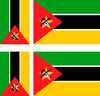 MOZAMBIQUE 4 x drapeau sticker