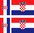 CROATIE 4 x drapeau sticker