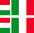 ITALIE 4 x drapeau sticker