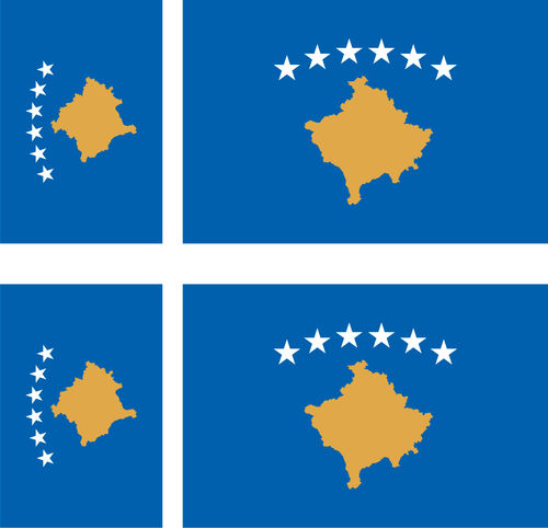 KOSOVO 4X flag adhesive vinyl stickers