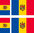 MOLDAVIE 4 x drapeau sticker
