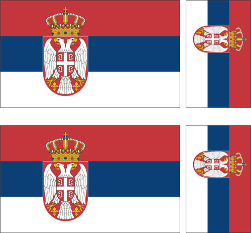 SERBIA 4X flag adhesive vinyl stickers