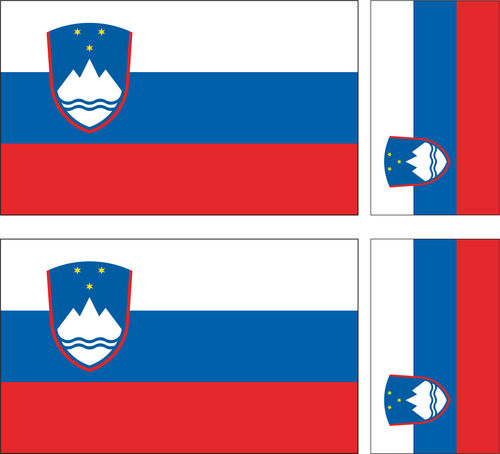 SLOVENIA 4X flag adhesive vinyl stickers