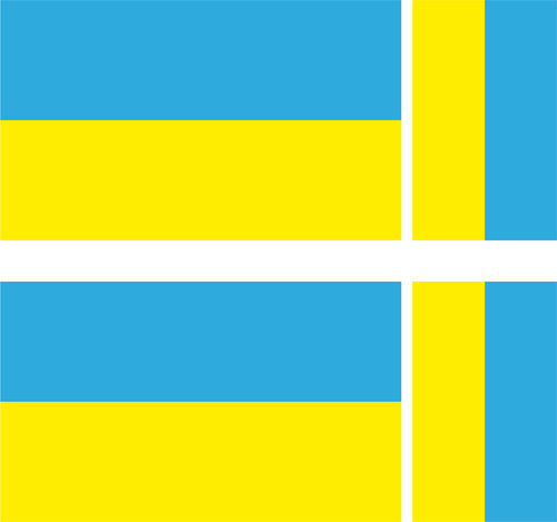 UKRAINE 4 x drapeau sticker
