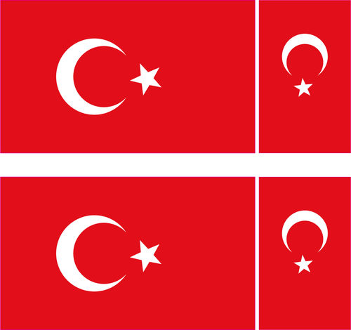 TURKEY 4X flag adhesive vinyl stickers