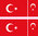 TURQUIE 4 x drapeau sticker