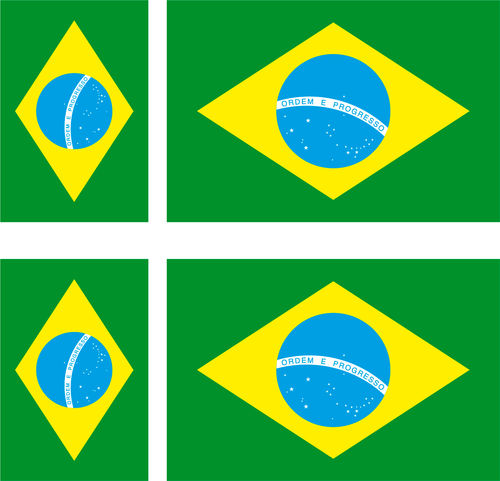 BRAZIL 4X flag adhesive vinyl stickers